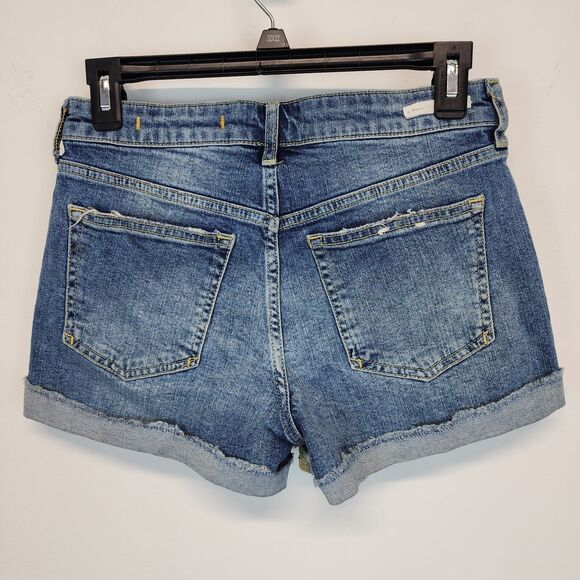 Pilcro Slim Boyfriend Denim Shorts Size 25" Roll Up Mid Rise Anthropologie - Picture 3 of 12